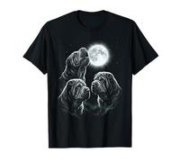 Three Shar Pei Dogs Howling At The Moon T-Shirt