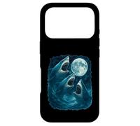 Three Sharks Howling At The Moon 3 Shark Moon Case for iPhone 17 Pro