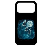 Three Sharks Howling At The Moon 3 Shark Moon Case for iPhone 17 Pro Max