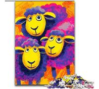 Three Sheep Adult Jigsaws 1000 Piece, Educational Games DIY Toys with Matching Poster And Trivia Sheet for Age 14+ 50x75cm