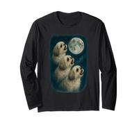 Three Shih Tzu Howling At The Moon 3 Shih Tzu Moon Long Sleeve T-Shirt