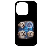 Three Shih Tzu Howling At The Moon Weird Meme Shih Tzu Case for iPhone 14 Pro