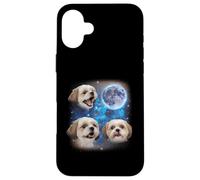 Three Shih Tzu Howling At The Moon Weird Meme Shih Tzu Case for iPhone 16 Plus