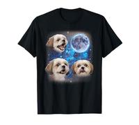 Three Shih Tzu Howling at The Moon Weird Meme Shih Tzu T-Shirt