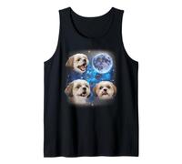 Three Shih Tzu Howling at The Moon Weird Meme Shih Tzu Tank Top