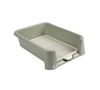 Three-sided Fence Dog Toilet Pet Potty Dog Toilet PP Resin Material Pressure Buckle Type Installation Removable Base Plate Easy to Clean Portable Dog Litter Boxes Dog Urine Potty(Green,42x42x15cm)