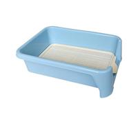 Three-sided Fence Dog Toilet Pet Potty Dog Toilet PP Resin Material Pressure Buckle Type Installation Removable Base Plate Easy to Clean Portable Dog Litter Boxes Dog Urine Potty(Blue,42x42x15cm)