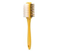 Three-sided multi-functional suede leather fur special brush yellow handle shoe brush ExcellentDeft and Professional