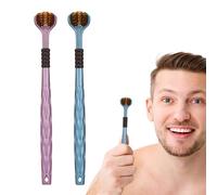Three-Sided Toothbrush, 2x Manual Toothbrushes | Adult Portable Medium Toothbrushes, Three Side Soft Hair Toothbrush For Travel