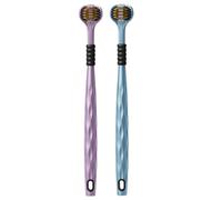 Three-sided toothbrush - 360 degree cleaning travel toothbrush, toothbrush with soft bristles for daily hygiene, cleaning on the go, compact size