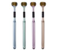 Three Sided Toothbrush Adult - Soft Bristle Tooth Brush | Ergonomic Handle Non-Slip Grip | Gentle Manual Cleaning Toothbrush with Tongue Scraper for Daily Care