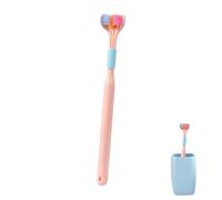 Three Sided Toothbrush Adults, 19.5 * 2.5cm Special Needs Toothbrush, Triple Headed Soft Bristled Toothbrushs, High Beauty Manual Care Toothbrushs, for Sensory Issues, Triple Headed Manual Care Brush