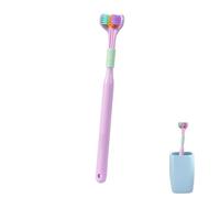 Three Sided Toothbrush Adults, 19.5 * 2.5cm Special Needs Toothbrush, Triple Headed Soft Bristled Toothbrushs, High Beauty Manual Care Toothbrushs, for Sensory Issues, Triple Headed Manual Care Brush
