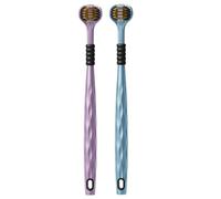 Three Sided Toothbrush - Triple Training Brush, Sensory Friendly Care, Complete Wrap Around Clean, Soft Bristle Gum Shield, Ergonomic Grip Handle, Efficient Remover | for Kids