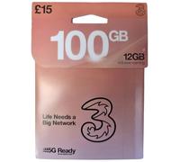 THREE SIM Bundle - Data | Unlimited Calls & Texts | 30-Day Plan | No Contract | UK SIM Card (£15)