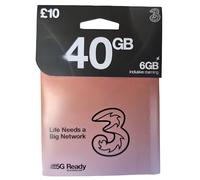 THREE SIM Bundle - Data | Unlimited Calls & Texts | 30-Day Plan | No Contract | UK SIM Card