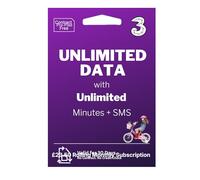 Three Sim Card - Prepaid Rolling Unlimited Data SIM for 30 days - £23.50 monthly - Activate via QR code - No Credit Check (Three)