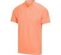 Three Sixty Six Collarless Golf Shirts for Men - Men’s Casual Dry Fit Short Sleeve Polo, Lightweight and Breathable - Orange - Large