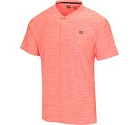 Three Sixty Six Collarless Golf Shirts for Men - Quick Dry Short Sleeve T-Shirt with 4-Way Stretch Fabric & UPF 30, Orange, Medium