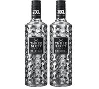 THREE SIXTY VODKA ORIGINAL | 70cl | 37.5% ABV | Premium Vodka | Diamond Filtered from Germany | Extremely Smooth | Unique Faceted-Cut Bottle | Enjoy Neat as a Shot or Mixed in Cocktails (Pack of 2)
