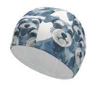 Three Small Dogs Swim Cap Women Adult Waterproof Swimming Cap for Men Women Swim Cap for Long Hair