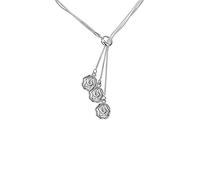 three snake chain rose flower pendant necklace for women wedding engagement jewelry gifts Made in China