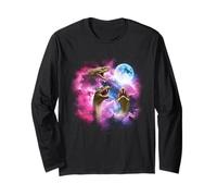 Three Snake Howling at The Moon tie dye Purple Snakes Long Sleeve T-Shirt