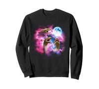 Three Snake howling at the moon tie dye purple snakes Sweatshirt
