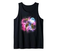 Three Snake Howling at The Moon tie dye Purple Snakes Tank Top
