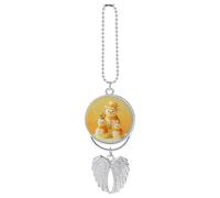 Three Snowman with Stars on Yellow Car Hanging Pendant Car Interior Decoration Rearview Mirror Charms Ornaments