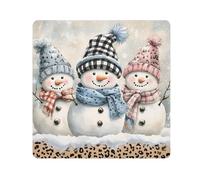 Three Snowmen Camera Wrap Cloth, Squares Magic Self-Adhesive Cloth for Lens Camera Anti-Scratch Lens Protector Makeup Wrap Cloth Bag 13.8" x 13.8"
