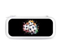 Three Soccer Balls Footballs Compatible with Switch Case Bag Travel Protective Cover Handbag with 15 Game Accessories