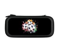 Three Soccer Balls Footballs Compatible with Switch Case Bag Travel Protective Cover Handbag with 15 Game Accessories