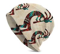 Three Southwest Kokopelli Abstract Art Images Beanie Chemo Hat Cancer Headwear Knitted Hats Baggy Slouchy Scarf Cap for Adults Women Men
