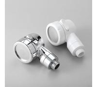 Three-speed booster shower head designed with pressurized water stop function to provide water-saving and variable spray options (White)