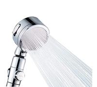 Three-stage high-pressure shower filter, one-button for fixing head, chrome-plated and -resistant, with stainless steel hose holder