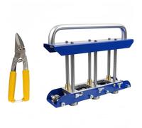 Three Station Roller Bender, Metal Bending Tool with 0-90° Adjustable Angle and Scissors, for Bending 0.01-0.04 Inch Metal Sheets up to 5 Inch Folding Height Blue