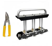 Three Station Roller Bender, Metal Bending Tool with 0-90° Adjustable Angle and Scissors, for Bending 0.01-0.04 Inch Metal Sheets up to 5 Inch Folding Height Black