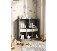 Three Story Open Toy Clothing And Book Storage Cabinet Living and Home Grey One Size