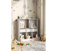 Three Story Open Toy Clothing and Book Storage Cabinet Living and Home White One Size