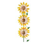 Three-Story Sunflower Windmill, 48 inch Outdoor Wind Spinner 360° Metal Windmill, Garden Spinners Ideal Lovely Gift for Family Friends
