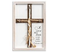 Three Strands Cord Wedding Unity Sign, 10 × 15" A Cord Of Three Strands Unity Cross Braid For Wedding Ceremony, Unity Ceremony Ideas, Wedding Gift For Couple, Christians, God Knot, Ecclesiastes 4:9-12