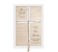 Three Strands Cord Wedding Unity Sign, A Cord of Three Strands Wedding Unity Ceremony Sign with Personalized Name Unity Rope Cross Sign Wood Frame, Wedding Unity Ideas for Couple