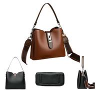 Three Straps Bucket Bag,Womens with Generous Capacity Fashion Crossbody,Trendy Elegant Bucket Shoulder Bags for Women (Caramel Color, Large)