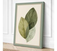Three Studies in Green Canvas Wall Art Print 30x20 Inch | Sage