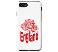 Three Stylized Roses Red Linework England Case for iPhone SE (2020) / 7/8
