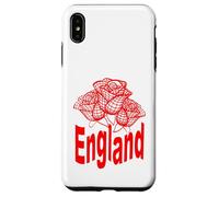 Three Stylized Roses Red Linework England Case for iPhone XS Max