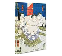 Three Sumo Wrestlers by Utagawa Kunisada Canvas Print | Gallery Wrapped 30mm Frame Wall Art | 30x20 inches | Ready to Hang | Modern Picture | Living Room Bedroom Lounge Office