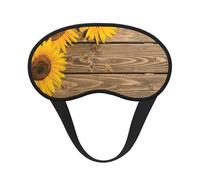Three Sunflowers On Wooden, Full Eye Covers Light Blocking Eye Masks Blackout Sleep Eye Muffs