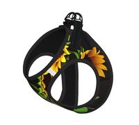 Three Sunflowers On Wooden Print Dog Harness,Pet Leash Vest For Small To Medium Dogs,Perfect For Outdoor Adventures
